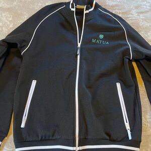 Black Track Jacket with White Trim